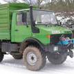 Unimog used for chipping and winching